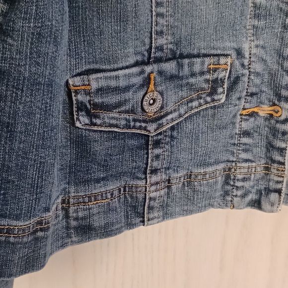 Chico's Platinum Denim Jacket, Size L (12-14) - Picture 3 of 8